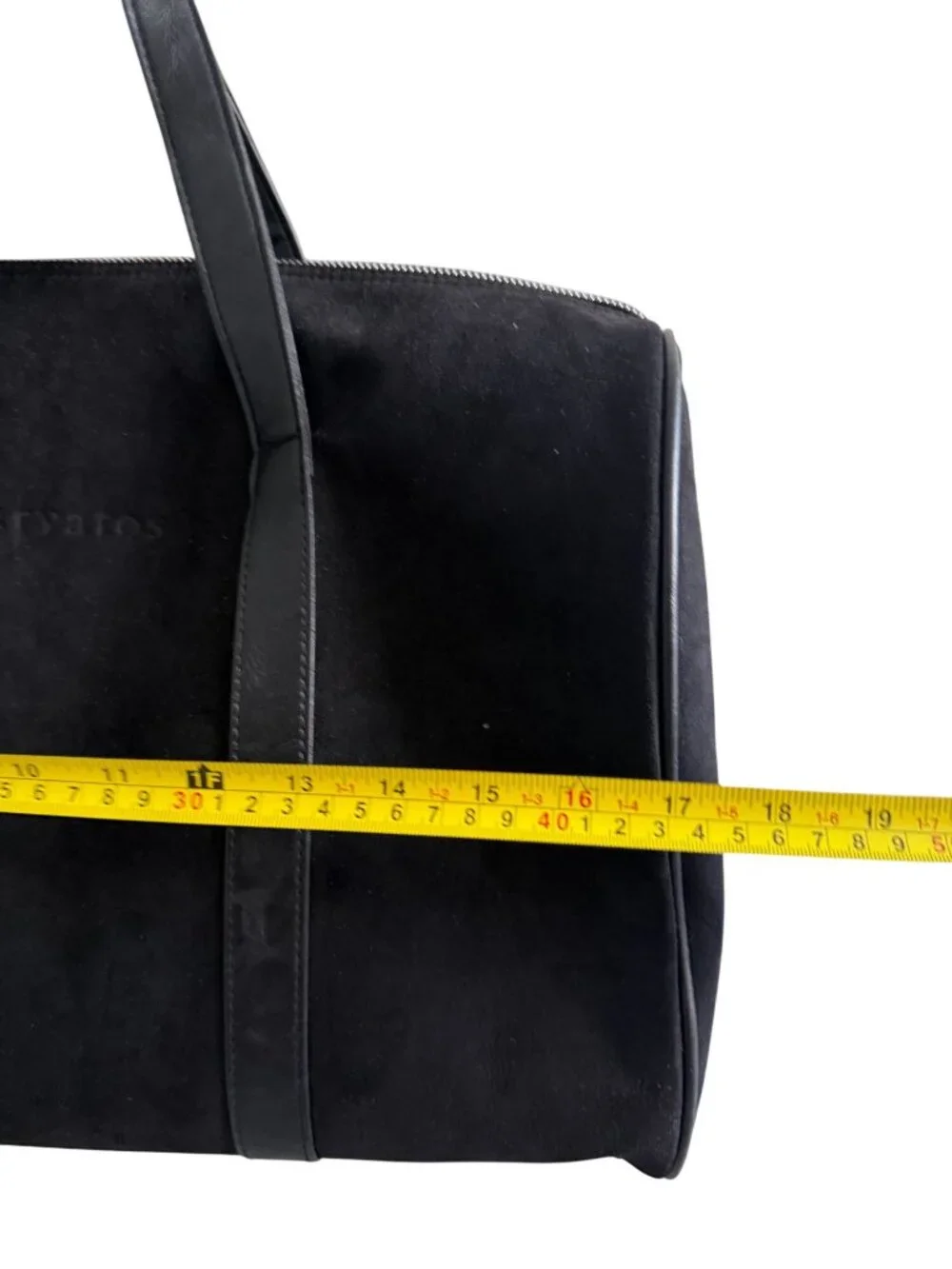 JOHN VARVATOS Black Synthetic Suede Small Duffle Bag NEW NWOT